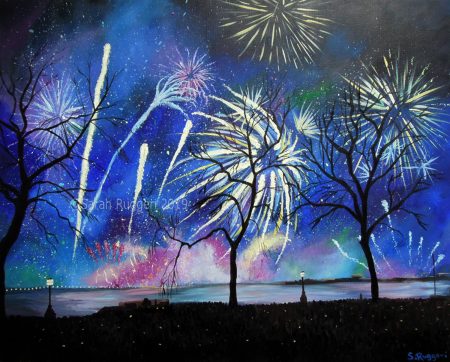 painting called fireworks across the thames