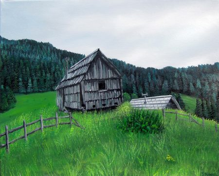 painting called little hut on the hill