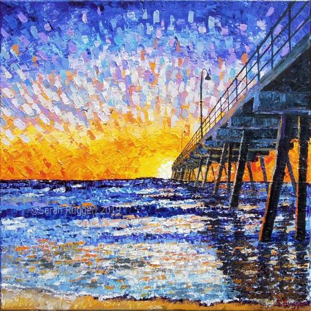 painting called sunset pier