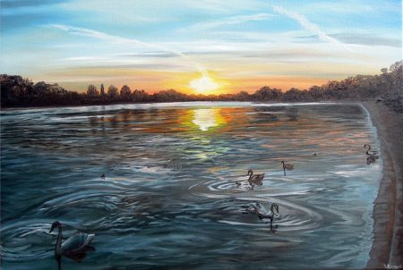 painting called swan lake
