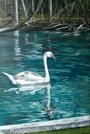 painting called the lone swan