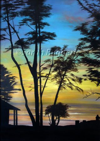 painting called sunset in phuket (portrait)
