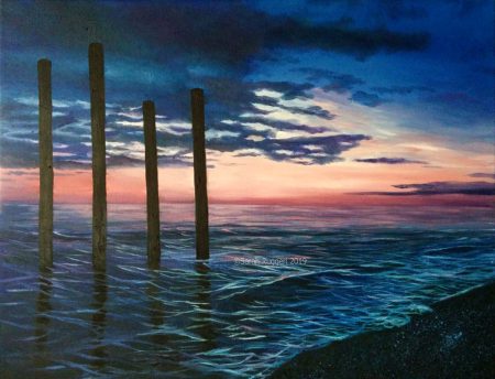 painting called sunset on brighton beach
