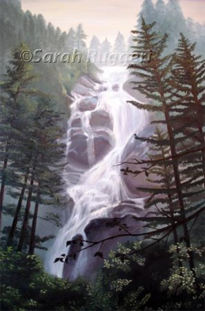 Painting called Woodland Waterfall